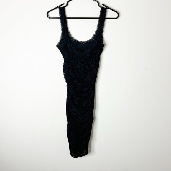 Victoria's Secret Moda Lace Ruched Mini Bodycon Dress Black Cocktail Y2K XS - Picture 9 of 16